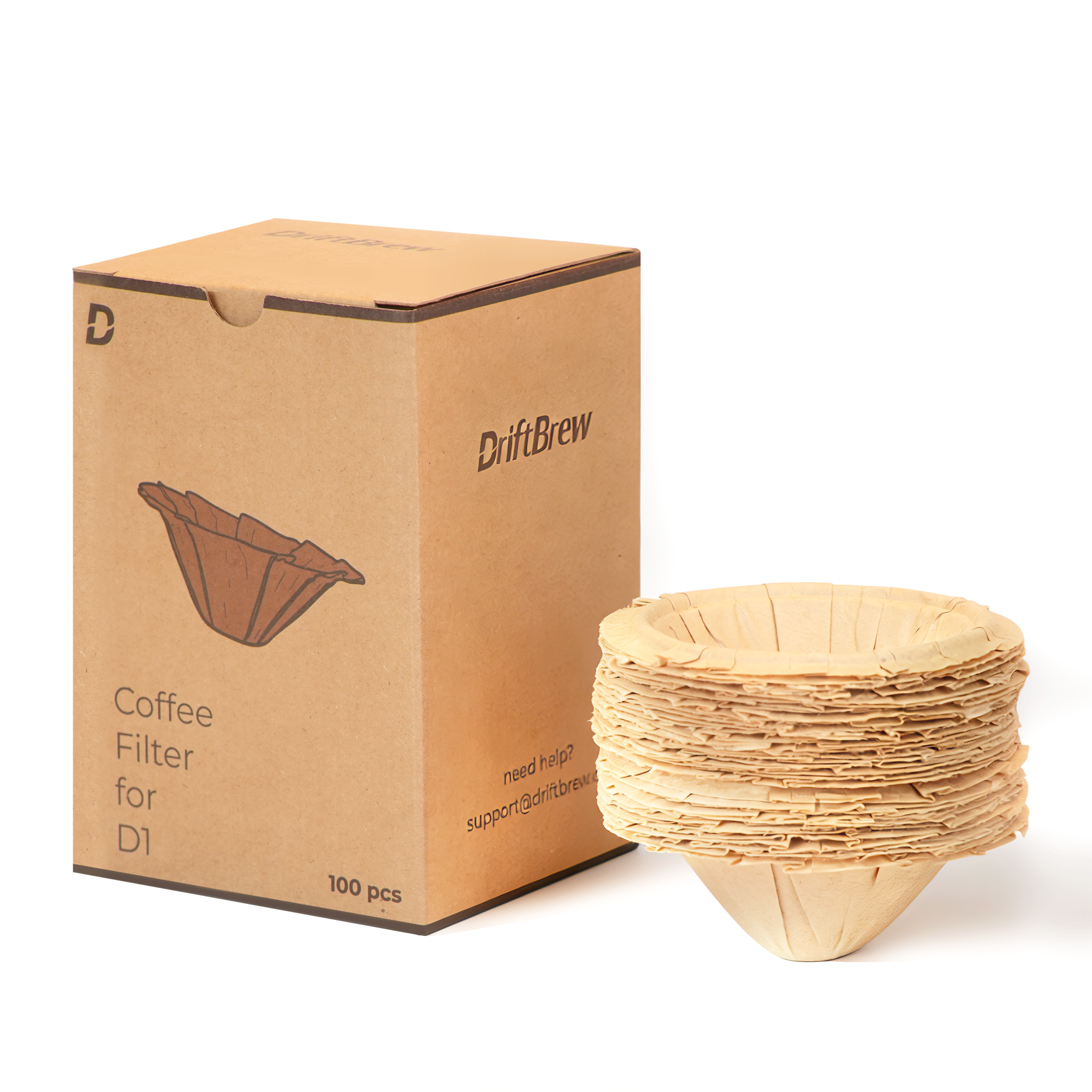 D1 Coffee Filters 100ct, Compostable, Disposable Coffee Filters Fits D   DriftBrew